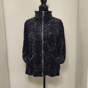 Style & Co. Black and Gray Animal Print  Jacket
